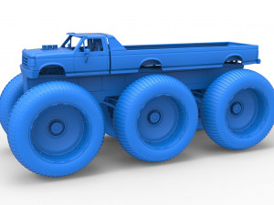 Monster Truck 6x6 concept Version 3 Scale 1 to 25 Model Cetak 3D