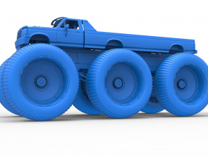 Monster Truck 6x6 concept Version 3 Scale 1 to 25 Model Cetak 3D