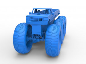 Monster Truck 6x6 concept Version 3 Scale 1 to 25 Model Cetak 3D