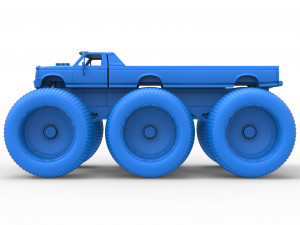 Monster Truck 6x6 concept Version 3 Scale 1 to 25 Model Cetak 3D