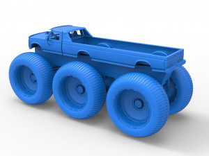 Monster Truck 6x6 concept Version 3 Scale 1 to 25 Model Cetak 3D