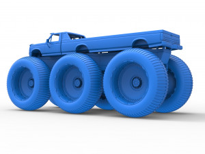 Monster Truck 6x6 concept Version 3 Scale 1 to 25 Model Cetak 3D