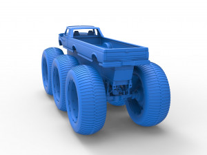 Monster Truck 6x6 concept Version 3 Scale 1 to 25 Model Cetak 3D