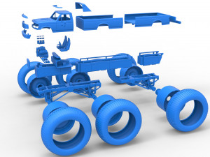 Monster Truck 6x6 concept Version 3 Scale 1 to 25 Model Cetak 3D