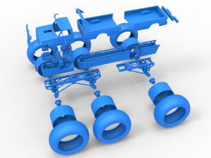 Monster Truck 6x6 concept Version 3 Scale 1 to 25 Model Cetak 3D