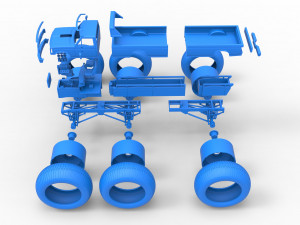 Monster Truck 6x6 concept Version 3 Scale 1 to 25 Model Cetak 3D