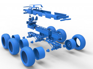 Monster Truck 6x6 concept Version 3 Scale 1 to 25 Model Cetak 3D