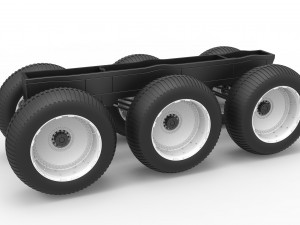 Chassis of 6x6 Monster Truck Version 3 Scale 1 to 25 3D Print Model