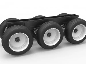 Podwozie Monster Trucka 6x6, wersja 3, skala od 1 do 25 Model do druku 3D