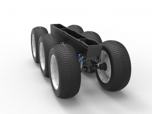 Chassis of 6x6 Monster Truck Version 3 Scale 1 to 25 Modello di stampa 3D