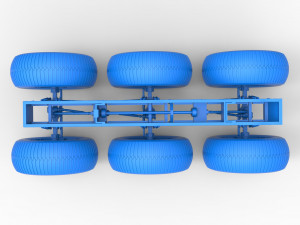 Chassis of 6x6 Monster Truck Version 3 Scale 1 to 25 Modello di stampa 3D
