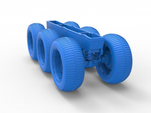 Chassis of 6x6 Monster Truck Version 3 Scale 1 to 25 Modello di stampa 3D