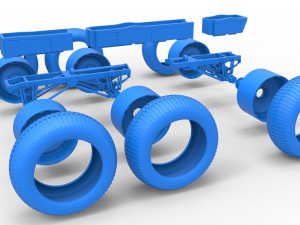 Chassis of 6x6 Monster Truck Version 3 Scale 1 to 25 Modello di stampa 3D