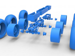Chassis of 6x6 Monster Truck Version 3 Scale 1 to 25 Modello di stampa 3D