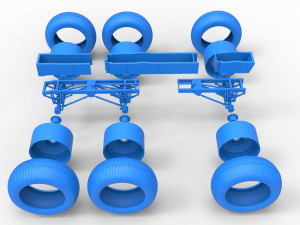 Chassis of 6x6 Monster Truck Version 3 Scale 1 to 25 Modello di stampa 3D