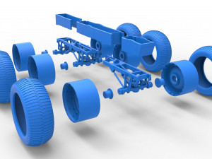 Chassis of 6x6 Monster Truck Version 3 Scale 1 to 25 Modello di stampa 3D