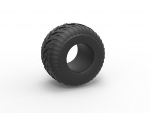 Monster Jam tire 30 Scale 1 to 25 3Dプリントモデル