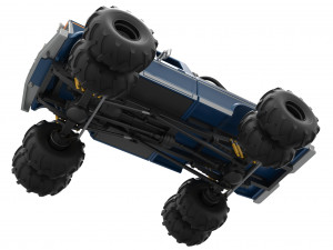 Vintage Monster Truck with double wheels Scale 1 to 25 Modèles 3D en vedette
