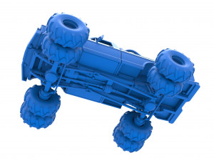 Vintage Monster Truck with double wheels Scale 1 to 25 Modèles 3D en vedette