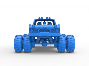 Vintage Monster Truck with double wheels Scale 1 to 25 Modèles 3D en vedette