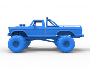 Vintage Monster Truck with double wheels Scale 1 to 25 Modèles 3D en vedette