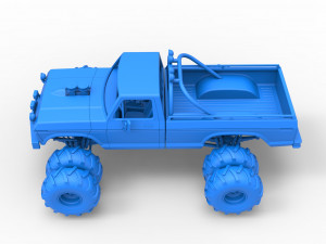 Vintage Monster Truck with double wheels Scale 1 to 25 Modèles 3D en vedette