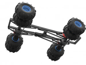 Chassis of vintage monster truck with double wheels Scale 1 to 25 3D Print Model