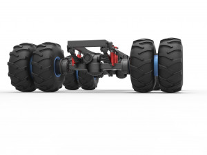 Chassis of vintage monster truck with double wheels Scale 1 to 25 Model Cetak 3D