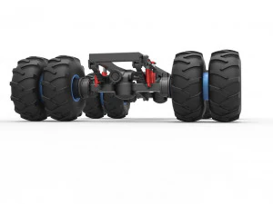 Chassis of vintage monster truck with double wheels Scale 1 to 25 3D Print Model