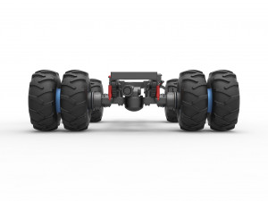Chassis of vintage monster truck with double wheels Scale 1 to 25 Model Cetak 3D