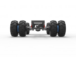 Chassis of vintage monster truck with double wheels Scale 1 to 25 Model Cetak 3D