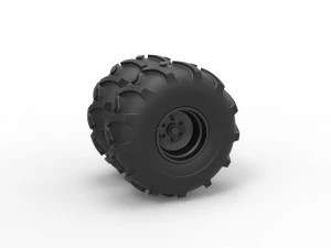 Offroad double wheel Scale 1 to 25 3D Print Model