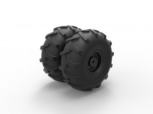 Offroad double wheel Scale 1 to 25 Modelo de Impressão 3D
