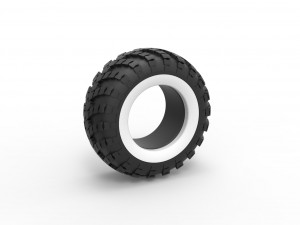 Military KRAZ Whitewall tire VID-201 Scale 1 to 25 3D प्रिंट मॉडल