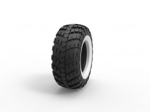 Military KRAZ Whitewall tire VID-201 Scale 1 to 25 3D-Druckmodell
