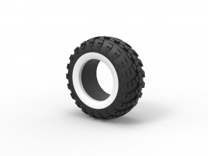 Military KRAZ Whitewall tire VID-201 Scale 1 to 25 3D-Druckmodell