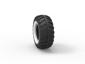 Military KRAZ Whitewall tire VID-201 Scale 1 to 25 3D-Druckmodell