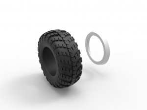Military KRAZ Whitewall tire VID-201 Scale 1 to 25 3D-Druckmodell