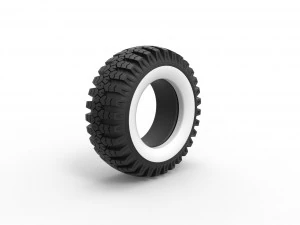 Military Ural Whitewall tire O-47A Scale 1 to 25 3D Print Model