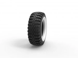 Military Ural Whitewall tire O-47A Scale 1 to 25 3D Print Model