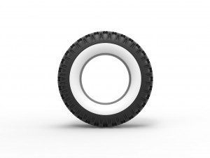 Military Ural Whitewall tire O-47A Scale 1 to 25 3D-Druckmodell