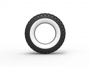 Military Ural Whitewall tire O-47A Scale 1 to 25 3D Print Model