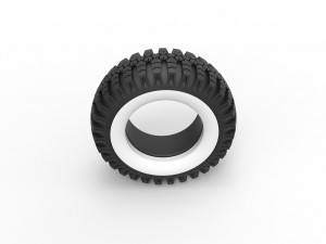 Military Ural Whitewall tire O-47A Scale 1 to 25 3D-Druckmodell