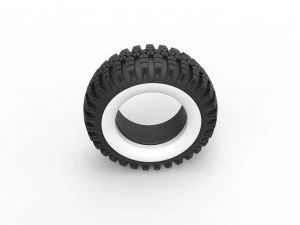 Military Ural Whitewall tire O-47A Scale 1 to 25 3D Print Model