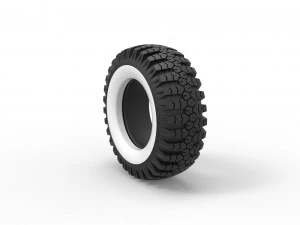 Military Ural Whitewall tire O-47A Scale 1 to 25 3D Print Model