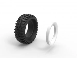 Military Ural Whitewall tire O-47A Scale 1 to 25 3D Print Model
