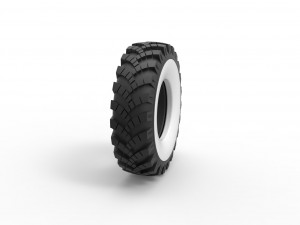 Military Ural Whitewall tire OI-25 Scale 1 to 25 3D-Druckmodell