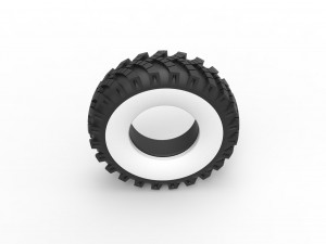 Military Ural Whitewall tire OI-25 Scale 1 to 25 3D-Druckmodell