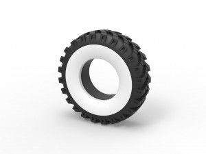 Military Ural Whitewall tire OI-25 Scale 1 to 25 3D-Druckmodell