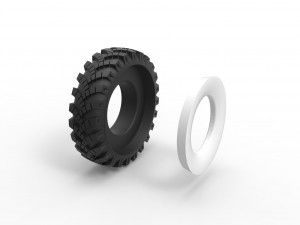 Military Ural Whitewall tire OI-25 Scale 1 to 25 3D-Druckmodell